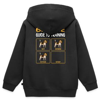 Beagle Guide To Training Dog Obedience - Kinder Premium Organic Zip Hoodie - Schwarz - Hinten - AI Model Kid Male (0cm)