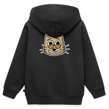 Katze Katzengesicht - Kinder Premium Organic Zip Hoodie - Schwarz - Hinten - AI Model Kid Male (0cm)