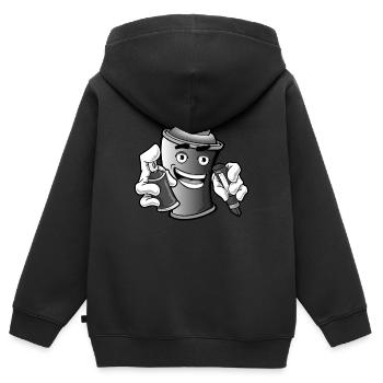 Graffiti Spraydose Sprayer Shirt - Kinder Premium Organic Zip Hoodie - Schwarz - Hinten - AI Model Kid Male (0cm)