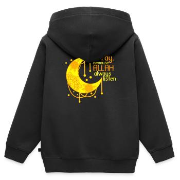 Islam Shirt Halbmond Spruch Allah - Kinder Premium Organic Zip Hoodie - Schwarz - Hinten - AI Model Kid Male (0cm)
