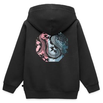 Dragon chinois - Sweat Premium à capuche zippé enfant bio - noir - Dos - AI Model Kid Male (0cm)