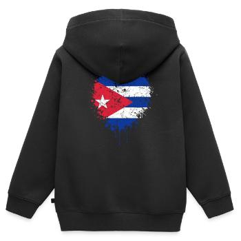 Kuba Flagge - Kinder Premium Organic Zip Hoodie - Schwarz - Hinten - AI Model Kid Male (0cm)