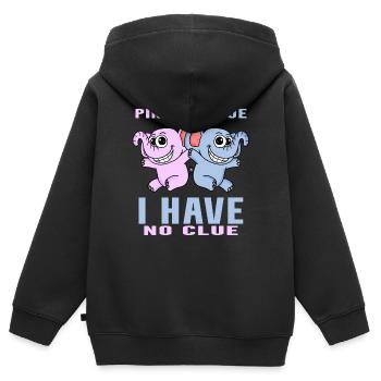 Rose ou bleu - Sweat Premium à capuche zippé enfant bio - noir - Dos - AI Model Kid Male (0cm)