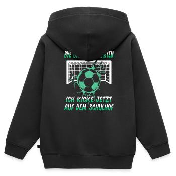 Erster Schultag Schulkind Fußball - Kinder Premium Organic Zip Hoodie - Schwarz - Hinten - AI Model Kid Male (0cm)