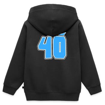 40 - Kids Premium Organic Zip-up Hoodie - black - Back - AI Model Kid Male (0cm)