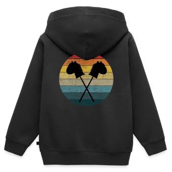 Hobby Horserin Hobby-Horsing Hobby Horsing Pferde - Kinder Premium Organic Zip Hoodie - Schwarz - Hinten - AI Model Kid Male (0cm)