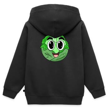 Doux chou - Sweat Premium à capuche zippé enfant bio - noir - Dos - AI Model Kid Male (0cm)