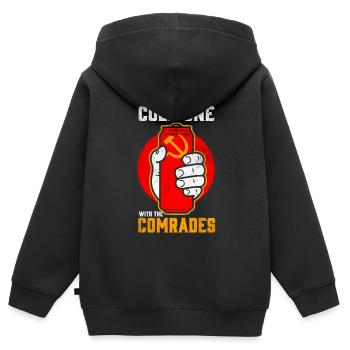 Communisme - Dicton amusant - Sweat Premium à capuche zippé enfant bio - noir - Dos - AI Model Kid Male (0cm)