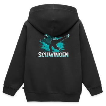 Schwingen Schweiz Sport - Kinder Premium Organic Zip Hoodie - Schwarz - Hinten - AI Model Kid Male (0cm)