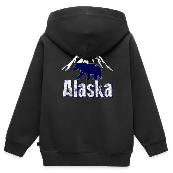 Alaska - Sweat Premium à capuche zippé enfant bio - noir - Dos - AI Model Kid Male (0cm)