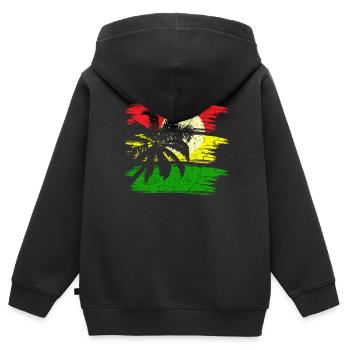 Jamaïque Reggae Rastafari - Sweat Premium à capuche zippé enfant bio - noir - Dos - AI Model Kid Male (0cm)