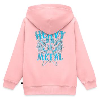 Heavy Metal - Sweat Premium à capuche zippé enfant bio - rose - Dos - AI Model Kid Female (0cm)