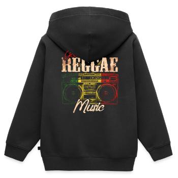 Reggae Musik - Kinder Premium Organic Zip Hoodie - Schwarz - Hinten - AI Model Kid Male (0cm)
