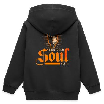 Soul Music - Kids Premium Organic Zip-up Hoodie - black - Back - AI Model Kid Male (0cm)