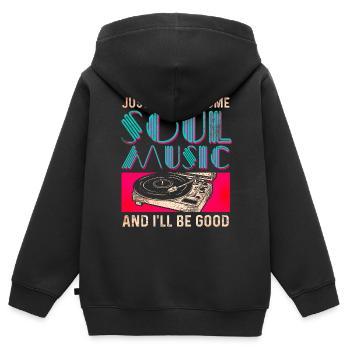 Soul Music - Kids Premium Organic Zip-up Hoodie - black - Back - AI Model Kid Male (0cm)
