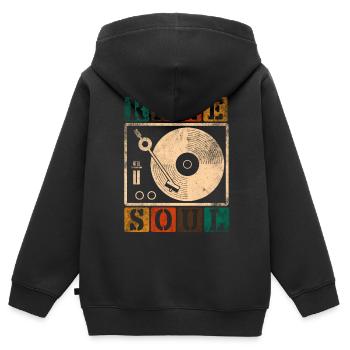 Soul Music - Kids Premium Organic Zip-up Hoodie - black - Back - AI Model Kid Male (0cm)
