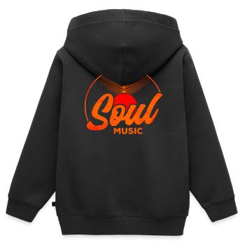 Soul Music - Kids Premium Organic Zip-up Hoodie - black - Back - AI Model Kid Male (0cm)