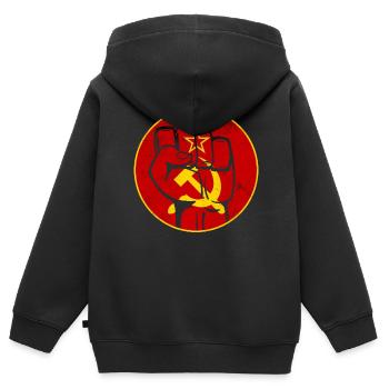 Faust Union soviétique Communisme - Sweat Premium à capuche zippé enfant bio - noir - Dos - AI Model Kid Male (0cm)