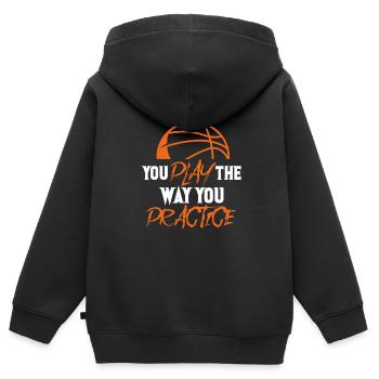 Basketball Basketballer Sport Streetball Geschenk - Kinder Premium Organic Zip Hoodie - Schwarz - Hinten - AI Model Kid Male (0cm)