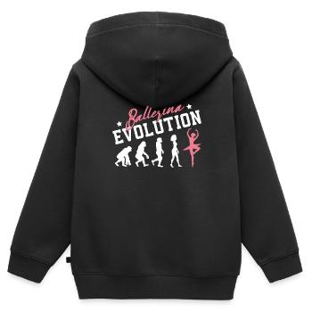 Ballerina Evolution Tanzschule Ballett tanzen - Kinder Premium Organic Zip Hoodie - Schwarz - Hinten - AI Model Kid Male (0cm)