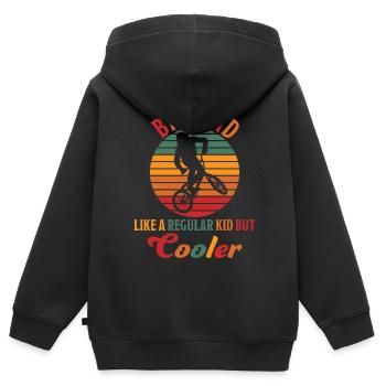 Bmx Kid Cool Freestyle Vintage Fahrrad Geschenk - Kinder Premium Organic Zip Hoodie - Schwarz - Hinten - AI Model Kid Male (0cm)