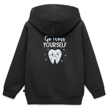 Zahnarzt - Kinder Premium Organic Zip Hoodie - Schwarz - Hinten - AI Model Kid Male (0cm)
