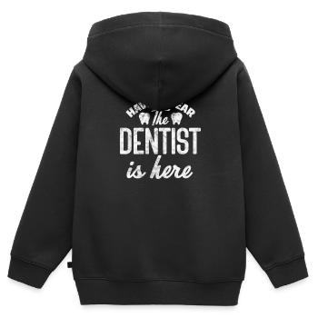Zahnarzt - Kinder Premium Organic Zip Hoodie - Schwarz - Hinten - AI Model Kid Male (0cm)