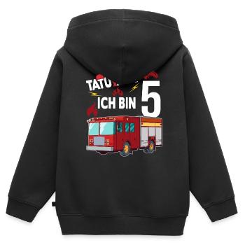 TaTüTaTa! Ich bin 5 Jahre alt 5. Geburtstag - Kinder Premium Organic Zip Hoodie - Schwarz - Hinten - AI Model Kid Male (0cm)