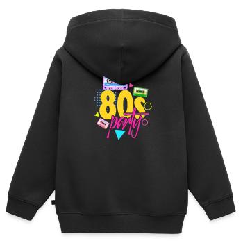 Années 80 - Sweat Premium à capuche zippé enfant bio - noir - Dos - AI Model Kid Male (0cm)