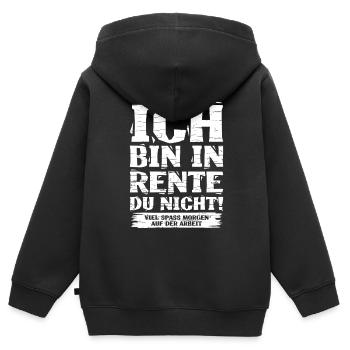 Rente - Kinder Premium Organic Zip Hoodie - Schwarz - Hinten - AI Model Kid Male (0cm)