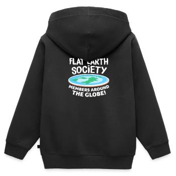 Flat Earth Flat Earth Conspiracy Gift - Kids Premium Organic Zip-up Hoodie - black - Back - AI Model Kid Male (0cm)