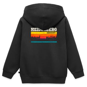 Heidelberg - Kinder Premium Organic Zip Hoodie - Schwarz - Hinten - AI Model Kid Male (0cm)