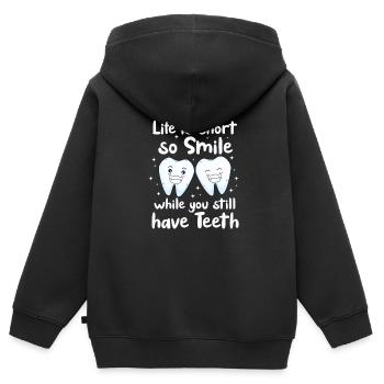 Dentist Dentist Dentist Teeth Gift - Kids Premium Organic Zip-up Hoodie - black - Back - AI Model Kid Male (0cm)