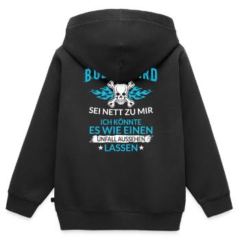 Lustiger Bodyguard Spruch Unfall Aussehen Lassen - Kinder Premium Organic Zip Hoodie - Schwarz - Hinten - AI Model Kid Male (0cm)