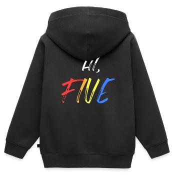 Hi Five Birthday 5 Jahre Geburtstag Geschenk - Kinder Premium Organic Zip Hoodie - Schwarz - Hinten - AI Model Kid Male (0cm)