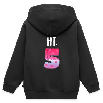Hi Five Birthday 5 Jahre Geburtstag Mädchen Krone - Kinder Premium Organic Zip Hoodie - Schwarz - Hinten - AI Model Kid Male (0cm)
