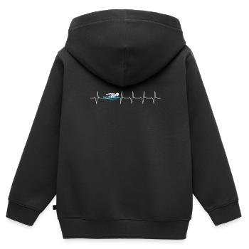 Nageurs nageurs nageurs - Sweat Premium à capuche zippé enfant bio - noir - Dos - AI Model Kid Male (0cm)