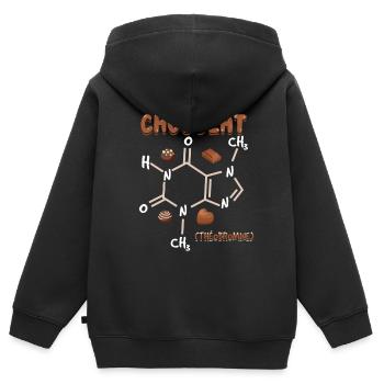 Schokolade - Kinder Premium Organic Zip Hoodie - Schwarz - Hinten - AI Model Kid Male (0cm)