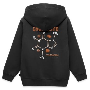 Schokolade - Kinder Premium Organic Zip Hoodie - Schwarz - Hinten - AI Model Kid Male (0cm)