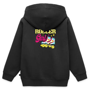 Rollschuhe - Kinder Premium Organic Zip Hoodie - Schwarz - Hinten - AI Model Kid Male (0cm)