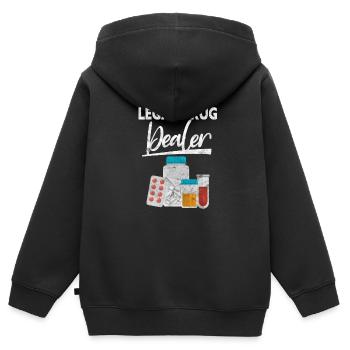 Apotheke - Kinder Premium Organic Zip Hoodie - Schwarz - Hinten - AI Model Kid Male (0cm)