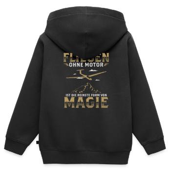 Segelflieger - Kinder Premium Organic Zip Hoodie - Schwarz - Hinten - AI Model Kid Male (0cm)