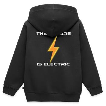 Electric car - The Future Is Electric - Kids Premium Organic Zip-up Hoodie - black - Back - AI Model Kid Male (0cm)