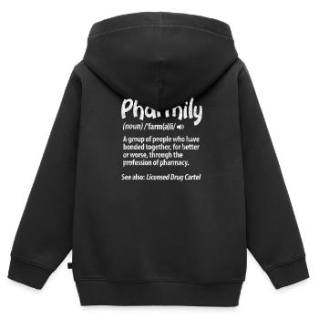 Apotheke - Kinder Premium Organic Zip Hoodie - Schwarz - Hinten - AI Model Kid Male (0cm)