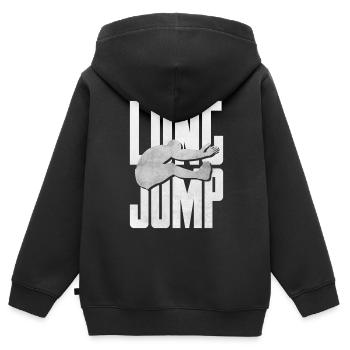 Long jump - Kids Premium Organic Zip-up Hoodie - black - Back - AI Model Kid Male (0cm)