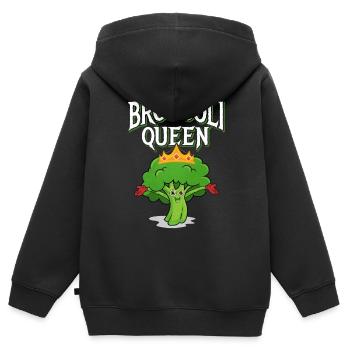 Brokkoli - Kinder Premium Organic Zip Hoodie - Schwarz - Hinten - AI Model Kid Male (0cm)