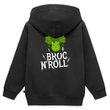 Brokkoli - Kinder Premium Organic Zip Hoodie - Schwarz - Hinten - AI Model Kid Male (0cm)