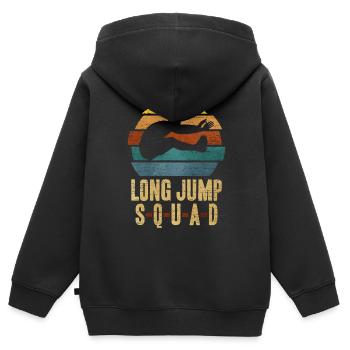 Long jump - Kids Premium Organic Zip-up Hoodie - black - Back - AI Model Kid Male (0cm)