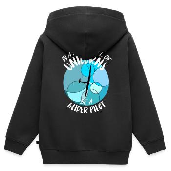 Planeurs Planeurs Planeurs Voler - Sweat Premium à capuche zippé enfant bio - noir - Dos - AI Model Kid Male (0cm)
