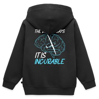 Planeurs Planeurs Planeurs Voler - Sweat Premium à capuche zippé enfant bio - noir - Dos - AI Model Kid Male (0cm)